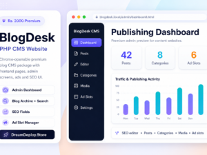 Blog Desk PHP CMS Website