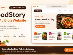 Food Story HTML Blog Website