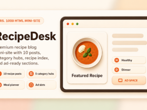 Recipe Desk HTML Blog Mini-Site