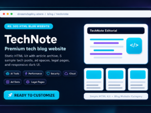 Tech Note HTML Blog Website